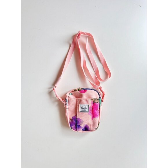 HERSCHEL Cruz Pink Pineapple Tropical Floral 0.5L Crossbody Bag - Picture 1 of 12
